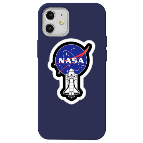 Apple iPhone 12 Nasa 2 Dark blue Colored Silicone TPU Θήκη