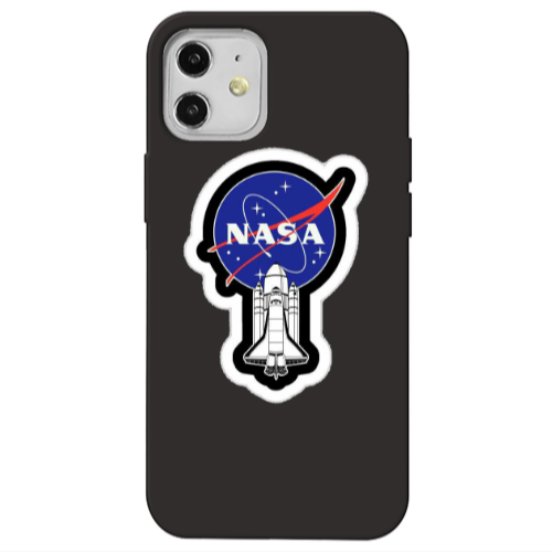 Apple iPhone 12 Nasa 2 Black Colored Silicone TPU Θήκη