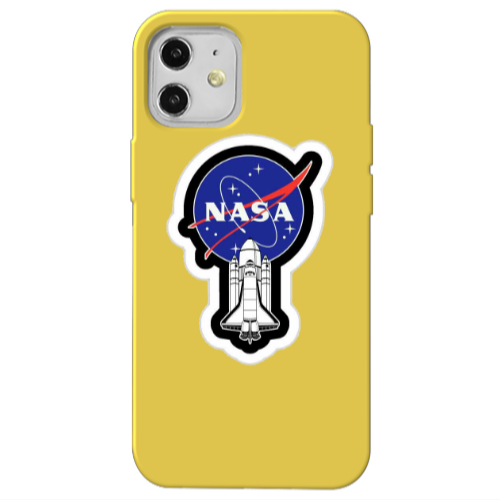 Apple iPhone 12 Nasa 2 Yellow Colored Silicone TPU Θήκη