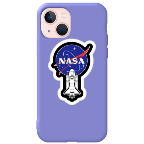 Apple iPhone 13 Nasa 2 Purple Colored Silicone TPU Θήκη