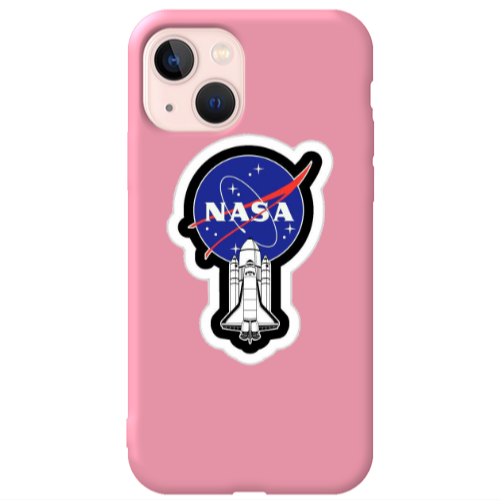 Apple iPhone 13 Nasa 2 Pink Colored Silicone TPU Θήκη