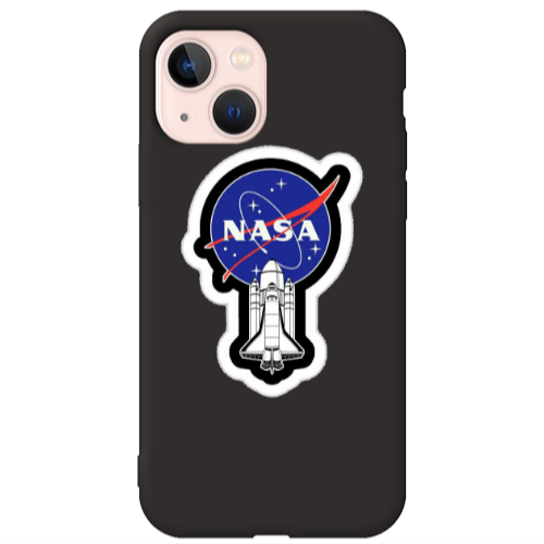 Apple iPhone 13 Nasa 2 Black Colored Silicone TPU Θήκη