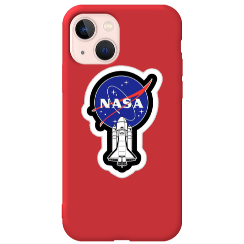 Apple iPhone 13 Nasa 2 Red Colored Silicone TPU Θήκη
