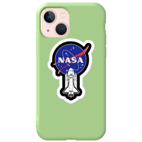 Apple iPhone 13 Nasa 2 Light Green Colored Silicone TPU Θήκη