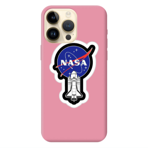 Apple iPhone 13 Pro Max Nasa 2 Pink Colored Silicone TPU Θήκη