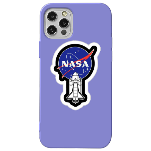 Apple iPhone 12 Pro Nasa 2 Purple Colored Silicone TPU Θήκη