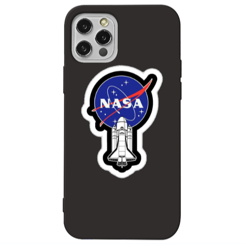 Apple iPhone 12 Pro Nasa 2 Black Colored Silicone TPU Θήκη