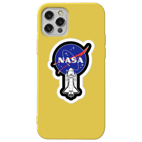Apple iPhone 12 Pro Nasa 2 Yellow Colored Silicone TPU Θήκη