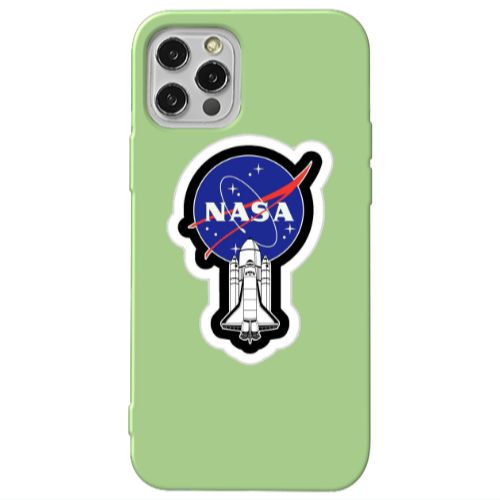 Apple iPhone 12 Pro Nasa 2 Light Green Colored Silicone TPU Θήκη