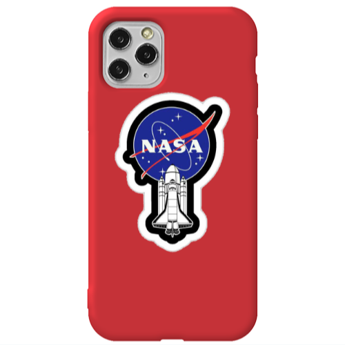 Apple iPhone 11 Pro Max Nasa 2 Red Colored Silicone TPU Θήκη