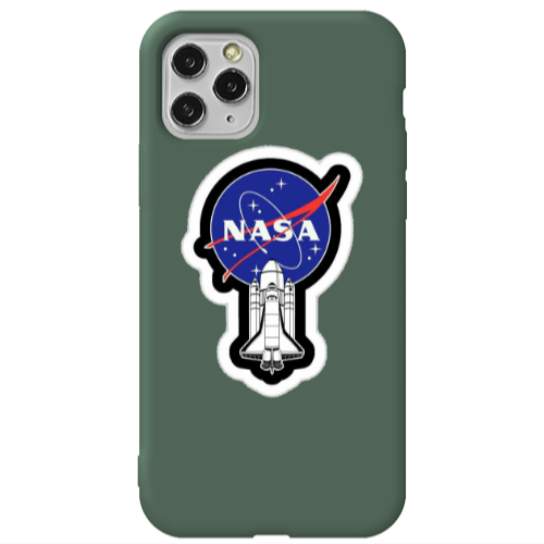 Apple iPhone 11 Pro Max Nasa 2 Dark Green Colored Silicone TPU Θήκη