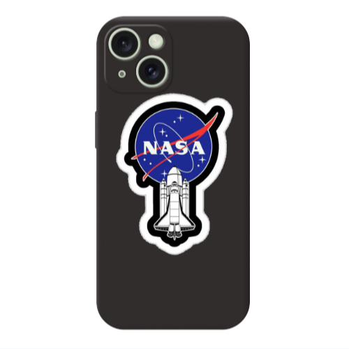 Apple iPhone 15 Nasa 2 Black Colored Silicone TPU Θήκη