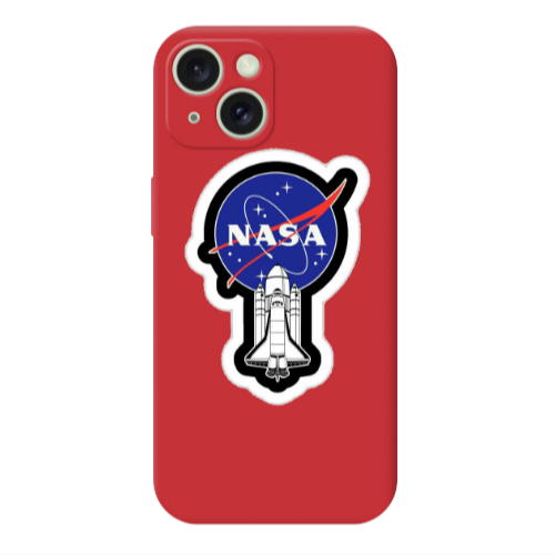 Apple iPhone 15 Nasa 2 Red Colored Silicone TPU Θήκη