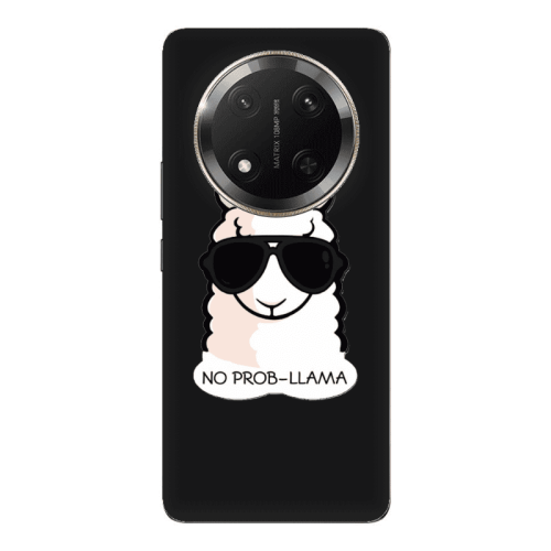 Honor Magic 7 Lite No prob-lama Black Colored Silicone TPU Θήκη