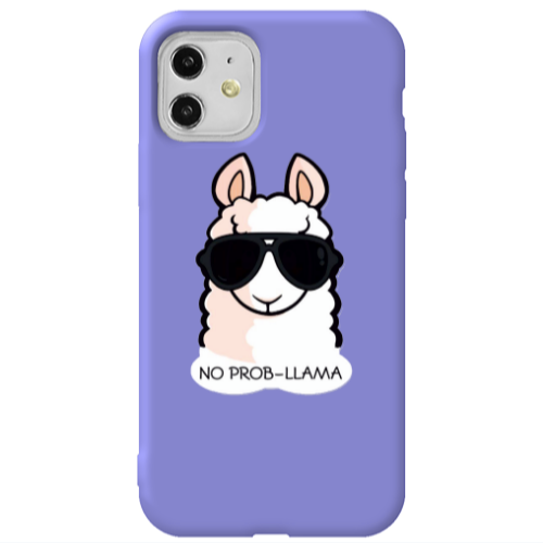 Apple iPhone 11  No prob-lama Purple Colored Silicone TPU Θήκη