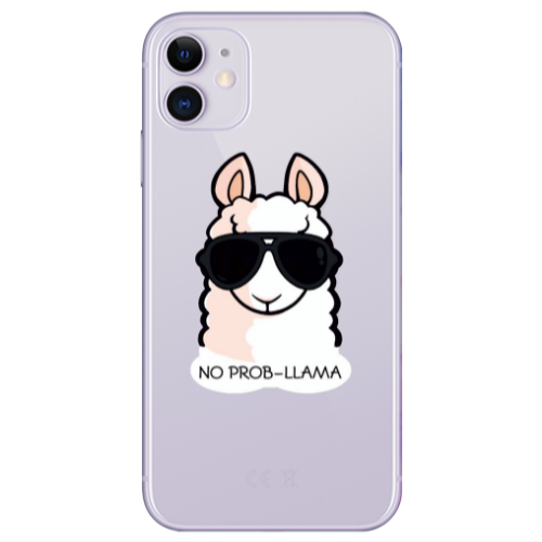 Apple iPhone 11  No prob-lama Transparent Silicone TPU Θήκη