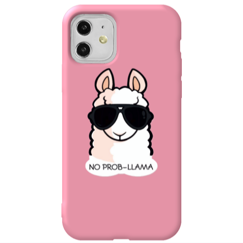 Apple iPhone 11  No prob-lama Pink Colored Silicone TPU Θήκη