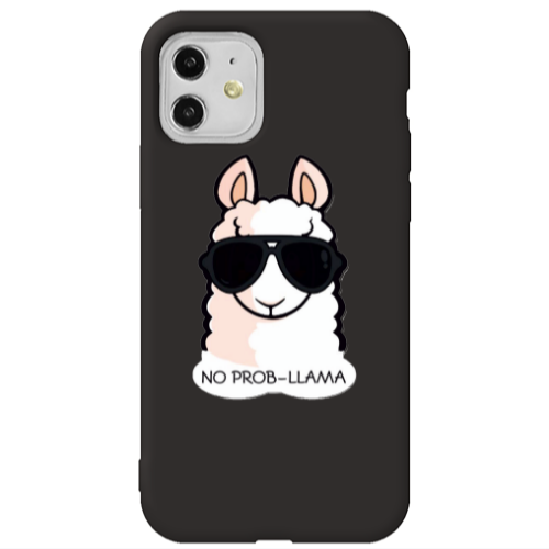 Apple iPhone 11  No prob-lama Black Colored Silicone TPU Θήκη