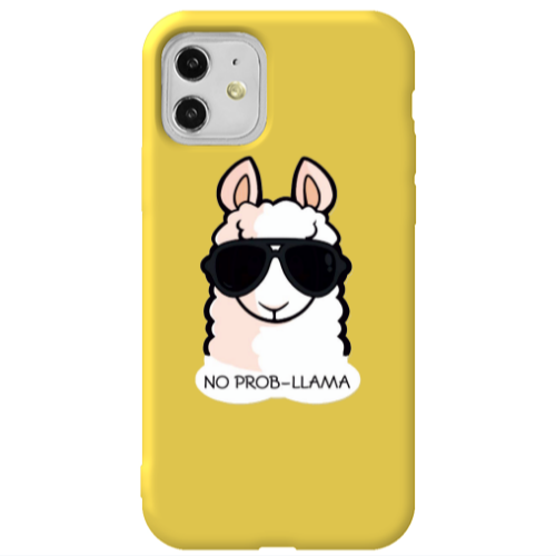 Apple iPhone 11  No prob-lama Yellow Colored Silicone TPU Θήκη