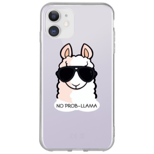 Apple iPhone 12 No prob-lama Transparent Silicone TPU Θήκη