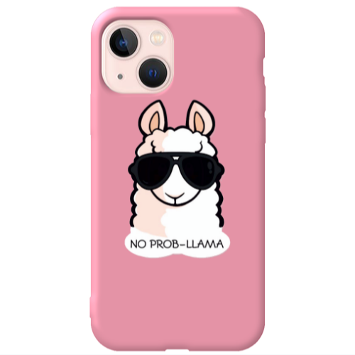 Apple iPhone 13 No prob-lama Pink Colored Silicone TPU Θήκη