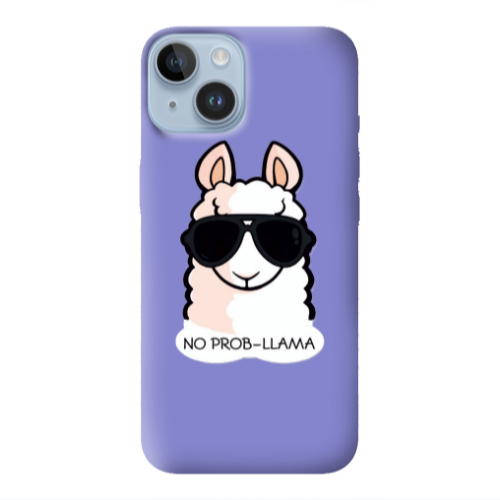 Apple iPhone 14  No prob-lama Purple Colored Silicone TPU Θήκη