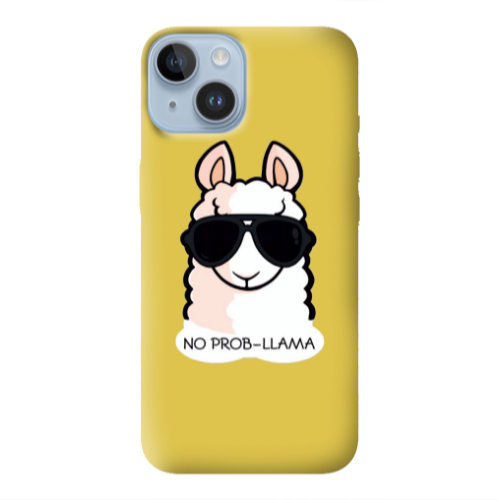 Apple iPhone 14 Plus No prob-lama Yellow Colored Silicone TPU Θήκη