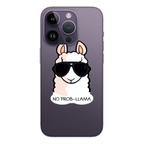 Apple iPhone 14 Pro  No prob-lama Transparent Silicone TPU Θήκη