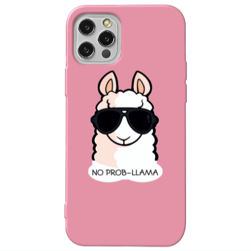 Apple iPhone 13 Pro No prob-lama Pink Colored Silicone TPU Θήκη