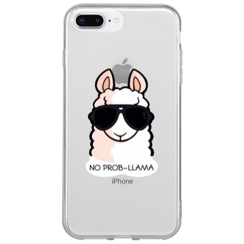 Apple iPhone 7 Plus No prob-lama Transparent Silicone TPU Θήκη
