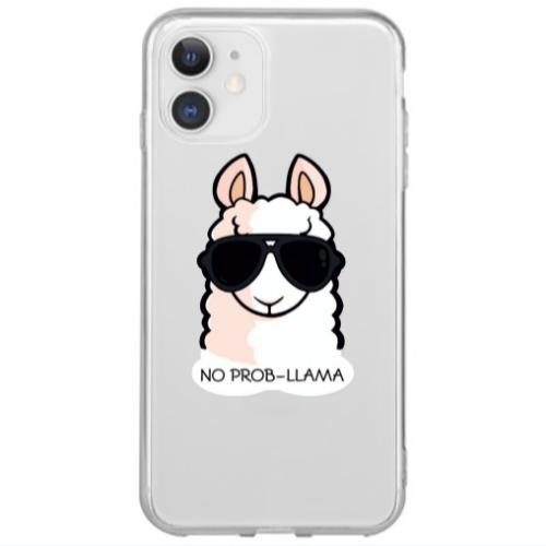 Apple iPhone 12 Mini No prob-lama Transparent Silicone TPU Θήκη