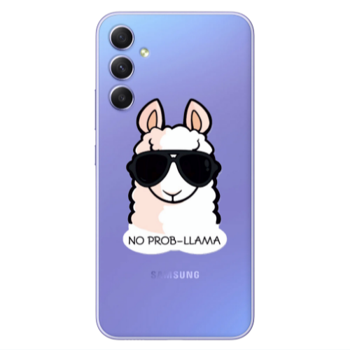 Samsung A34 No prob-lama Transparent Silicone TPU Θήκη