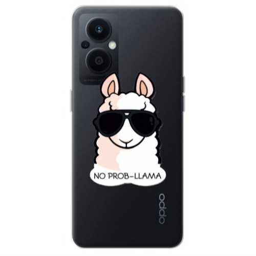 Oppo Reno 7 Lite No prob-lama Transparent Silicone TPU Θήκη