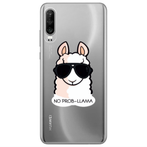 Huawei P30 No prob-lama Transparent Silicone TPU Θήκη
