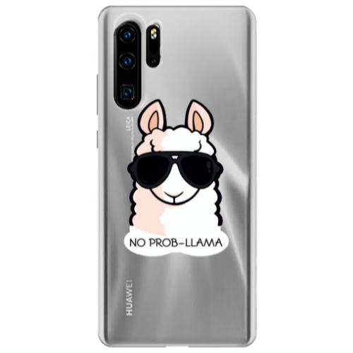 Huawei P30 Pro No prob-lama Transparent Silicone TPU Θήκη