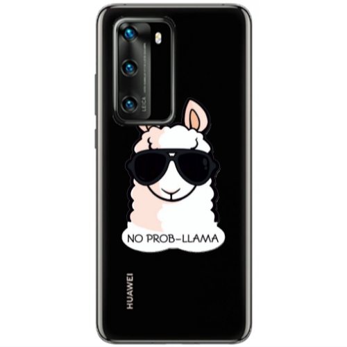 Huawei P40 No prob-lama Transparent Silicone TPU Θήκη