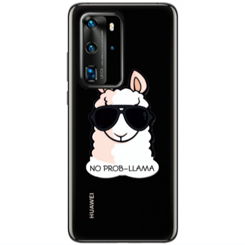 Huawei P40 Pro No prob-lama Transparent Silicone TPU Θήκη