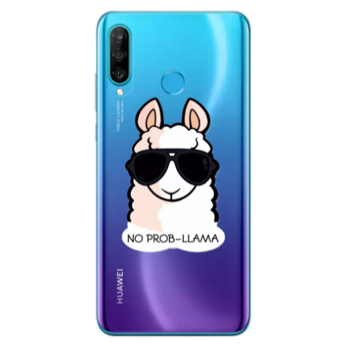 Huawei P30 Lite No prob-lama Transparent Silicone TPU Θήκη