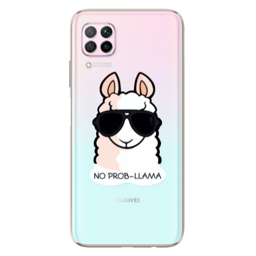 Huawei P40 Lite No prob-lama Transparent Silicone TPU Θήκη