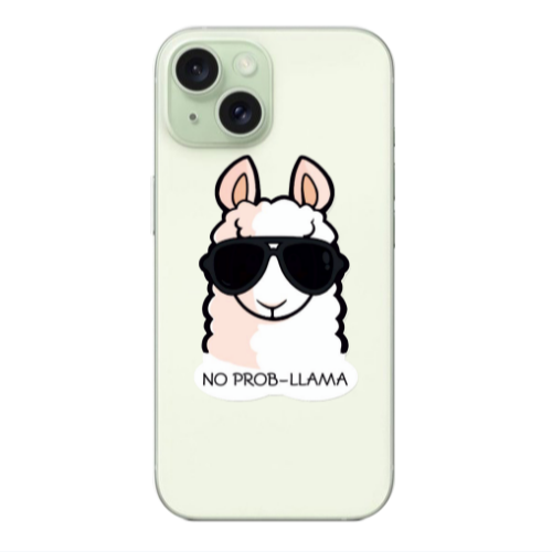 Apple iPhone 15 No prob-lama Transparent Silicone TPU Θήκη