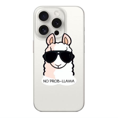 Apple iPhone 15 Pro Max No prob-lama Transparent Silicone TPU Θήκη