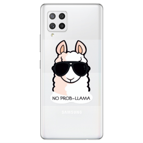 Samsung A42 5G No prob-lama Transparent Silicone TPU Θήκη