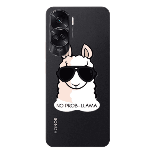 Honor 90 Lite 5G No prob-lama Transparent Silicone TPU Θήκη