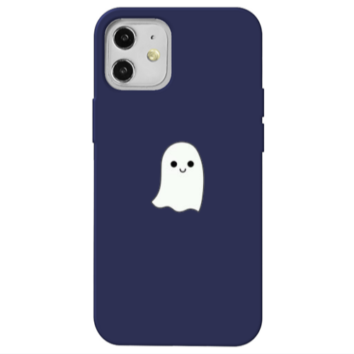 Apple iPhone 12 Ghost Dark blue Colored Silicone TPU Θήκη
