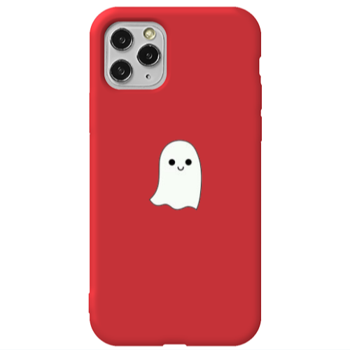 Apple iPhone 11 Pro Max Ghost Red Colored Silicone TPU Θήκη