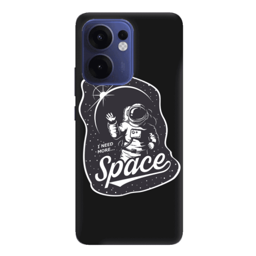Oppo Reno 13 F I need more spacee Black Colored Silicone TPU Θήκη