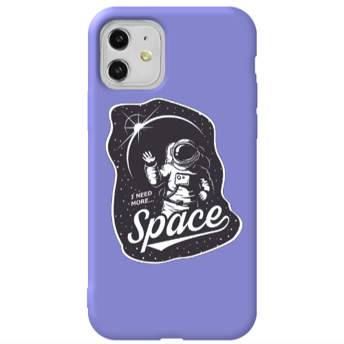 Apple iPhone 11  I need more spacee Purple Colored Silicone TPU Θήκη