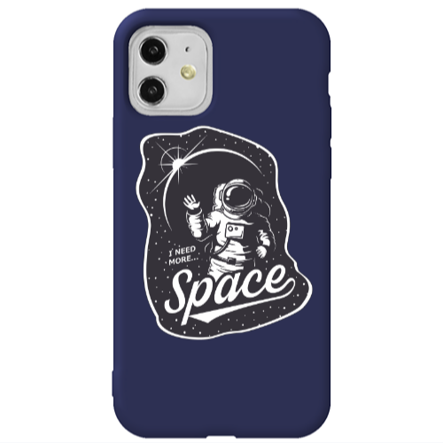 Apple iPhone 11  I need more spacee Dark blue Colored Silicone TPU Θήκη