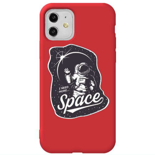 Apple iPhone 11  I need more spacee Red Colored Silicone TPU Θήκη