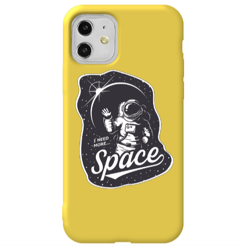 Apple iPhone 11  I need more spacee Yellow Colored Silicone TPU Θήκη